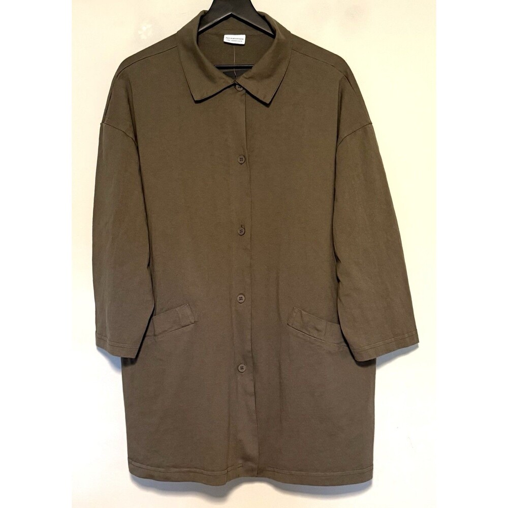 PacifiCotton by Bryn Walker Katherine Shirt Jacket Sz M Morel Brown 100% Cotton